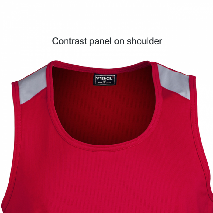 Stencil 1056 Mens Team Singlet, high quality affordable uniforms with optional embroidery, screen printing, digital printing, at National Workwear Gold Coast Australia