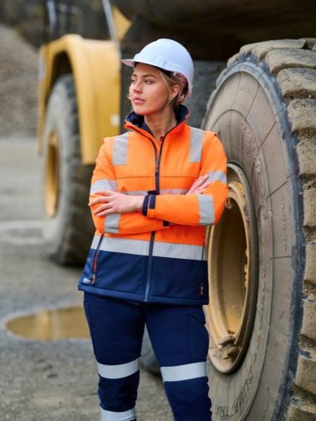 Bisley BJL6078T Women's Taped Two Tone Hi Vis 3-in-1 Soft Shell Jacket