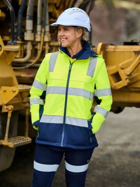 Bisley BJL6078T Women's Taped Two Tone Hi Vis 3-in-1 Soft Shell Jacket