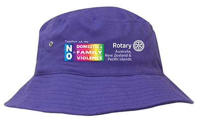 Rotary 4223 Bucket Hat with RAINBOW AUS NZ PI