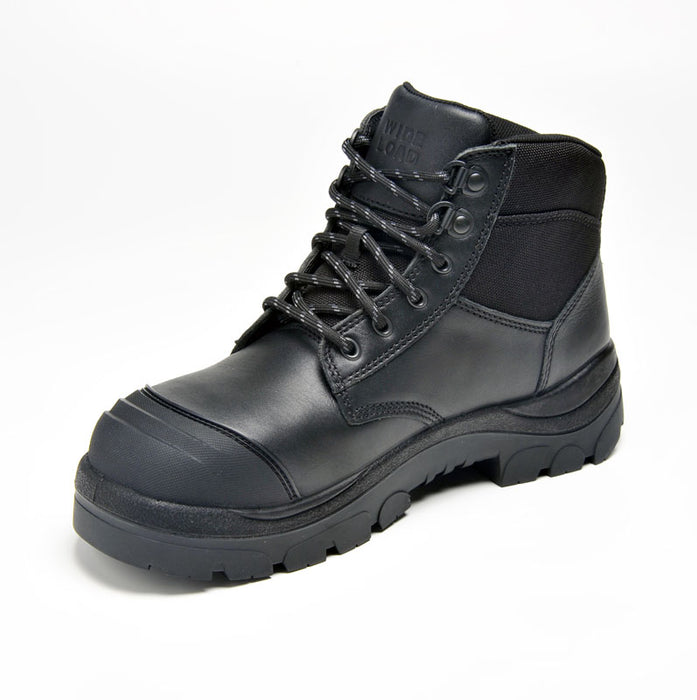 Wide Load 690BL Black 6 Inch Lace Steel Cap Safety Boot