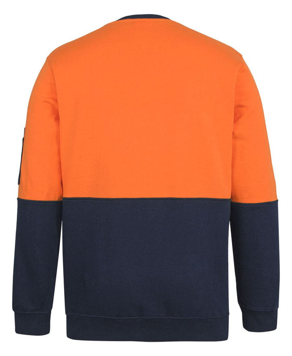JB's 6HVCM Hi Vis 310gsm COTTON Crew Neck Fleece Jumper