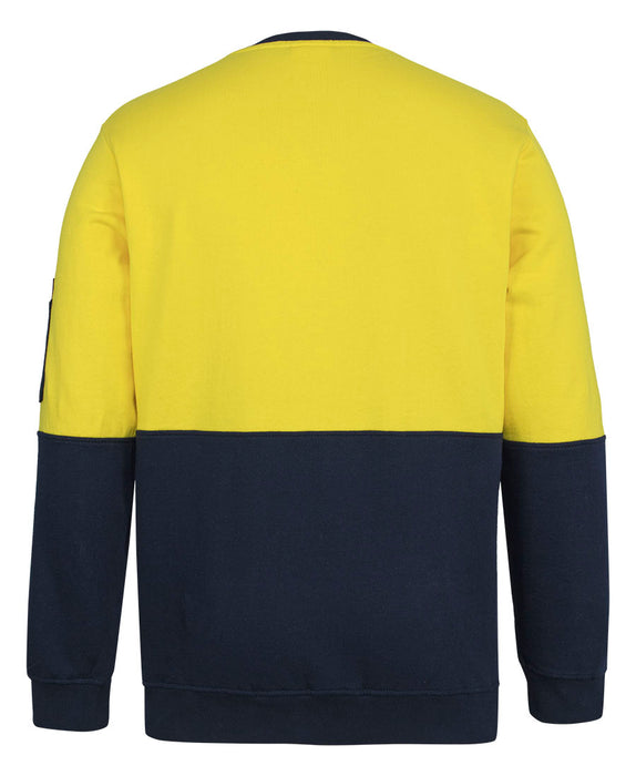 JB's 6HVCM Hi Vis 310gsm COTTON Crew Neck Fleece Jumper