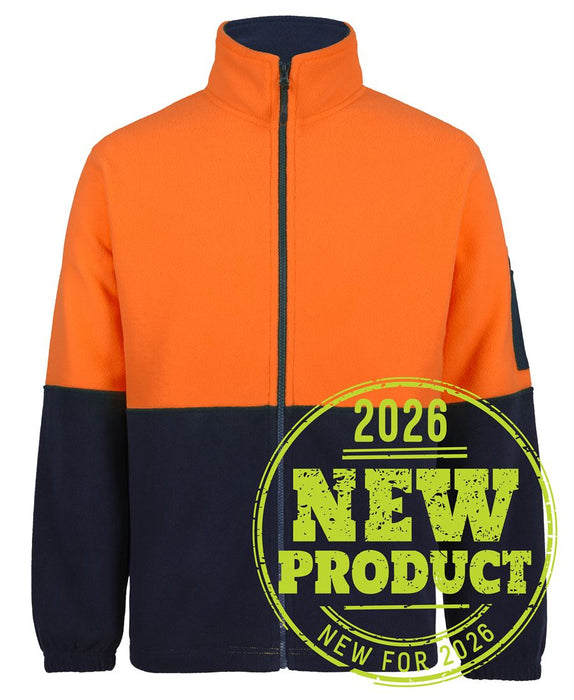 JB's 6HVPE Hi Vis Full Zip Polar Fleece Jumper
