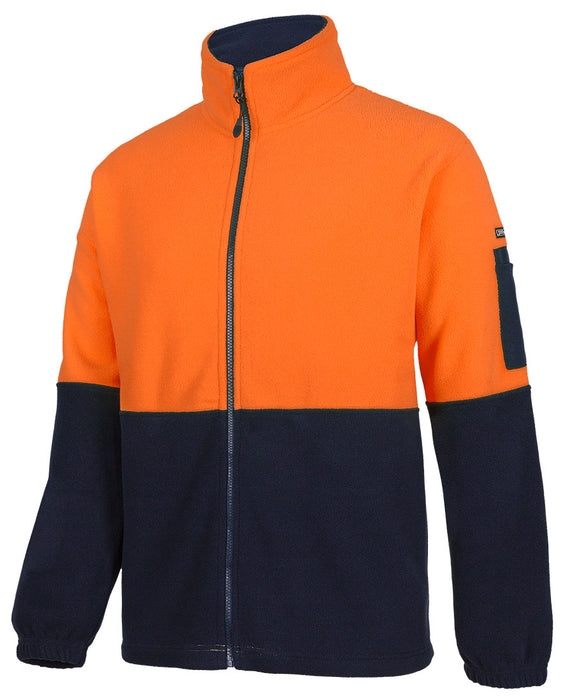 JB's 6HVPE Hi Vis Full Zip Polar Fleece Jumper