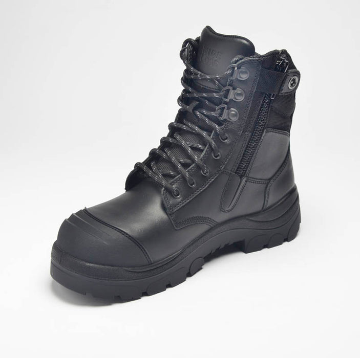 Wide Load 890BZ Black Inch Steel Cap Zip Safety Boot — National
