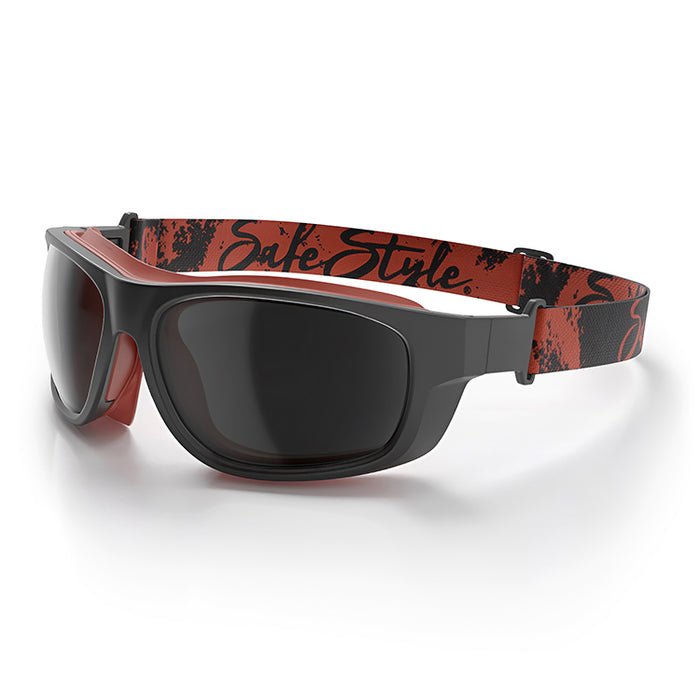 SafeStyle® Switches Matte Black/Red Frame Grey Polarised Lens