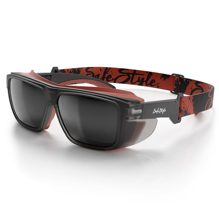 SafeStyle® Converts Matte Graphite/Red Frame Grey Polarised Lens