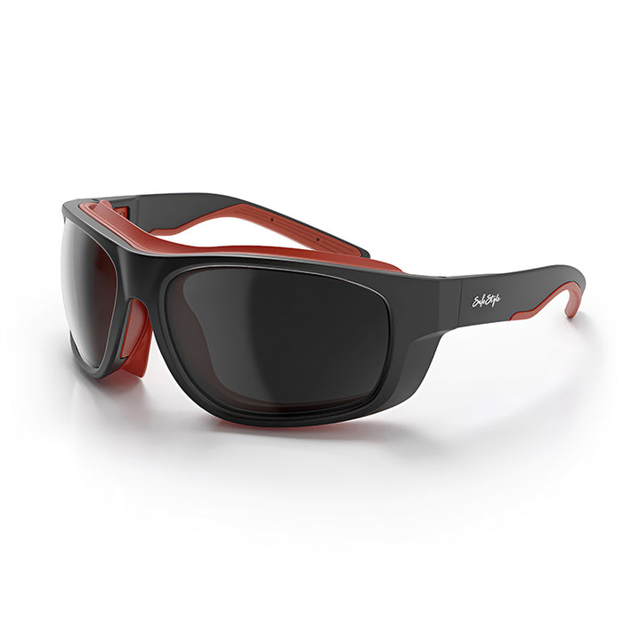 SafeStyle® Switches Matte Black/Red Frame Grey Polarised Lens
