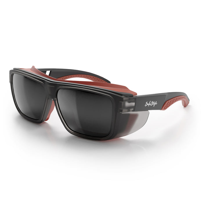 SafeStyle® Converts Matte Graphite/Red Frame Grey Polarised Lens