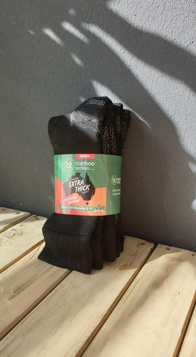Bamboo Textiles Aussie Extra Thick Bamboo Socks (3 Pack)