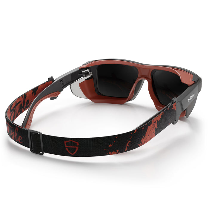 SafeStyle® Converts Matte Graphite/Red Frame Grey Polarised Lens