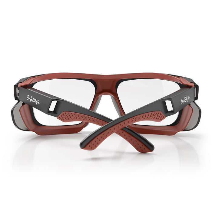 SafeStyle® Converts Matte Graphite/Red Frame Clear Lens
