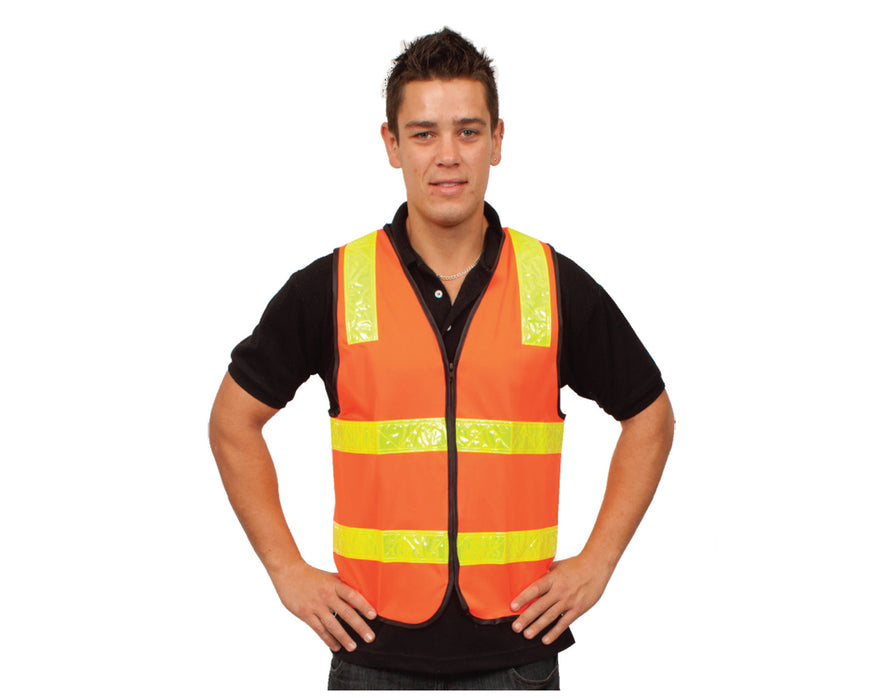 YSF C440 Zip Hi Vis Taped Vest VR Roads approved