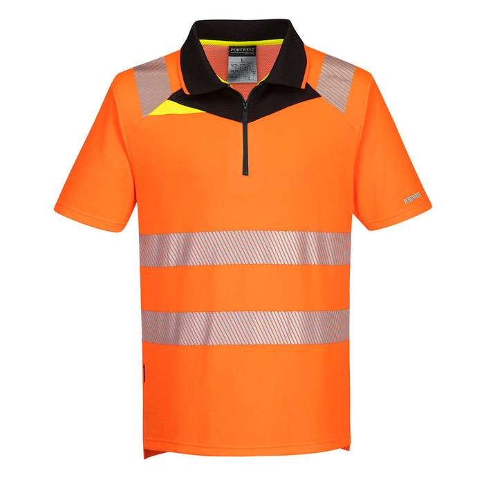 Portwest DX412 Hi Vis Taped - Zip Neck Polo