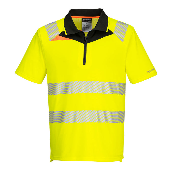 Portwest DX412 Hi Vis Taped - Zip Neck Polo