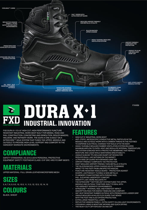 FXD DURA-X1 High Cut - Puncture Resist Work Boot