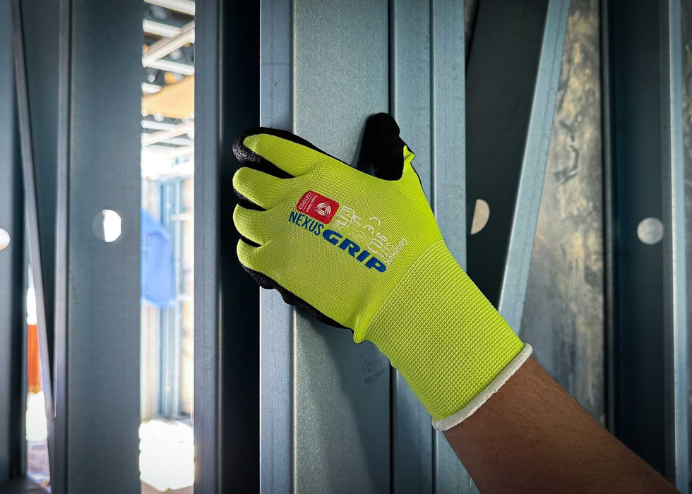 YSF G808HVR Nexus Grip Hi Vis Nitrile Sandy Finish Glove