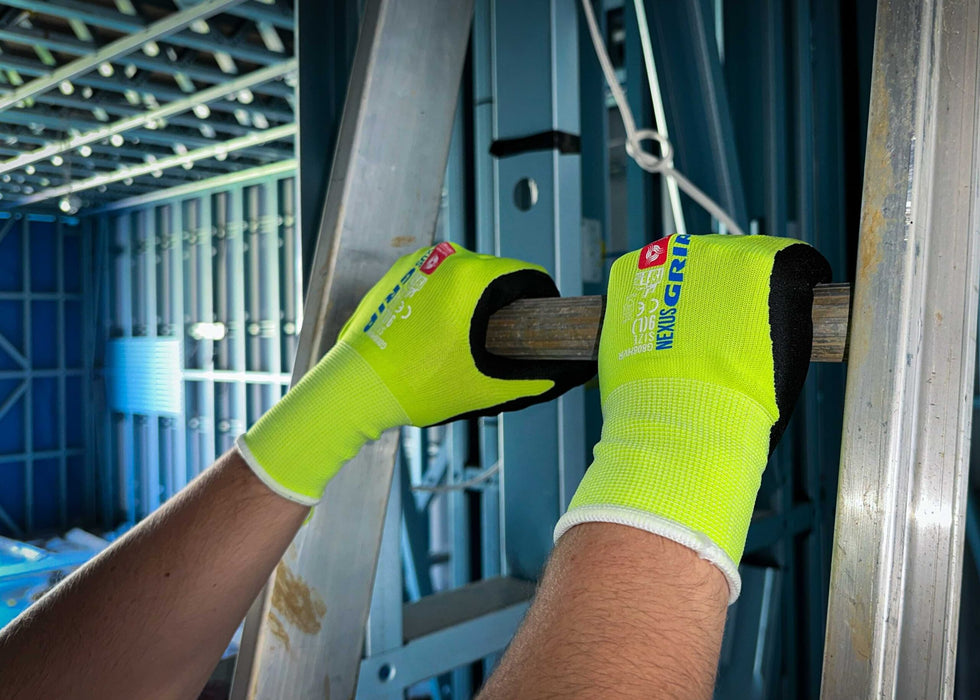 YSF G808HVR Nexus Grip Hi Vis Nitrile Sandy Finish Glove