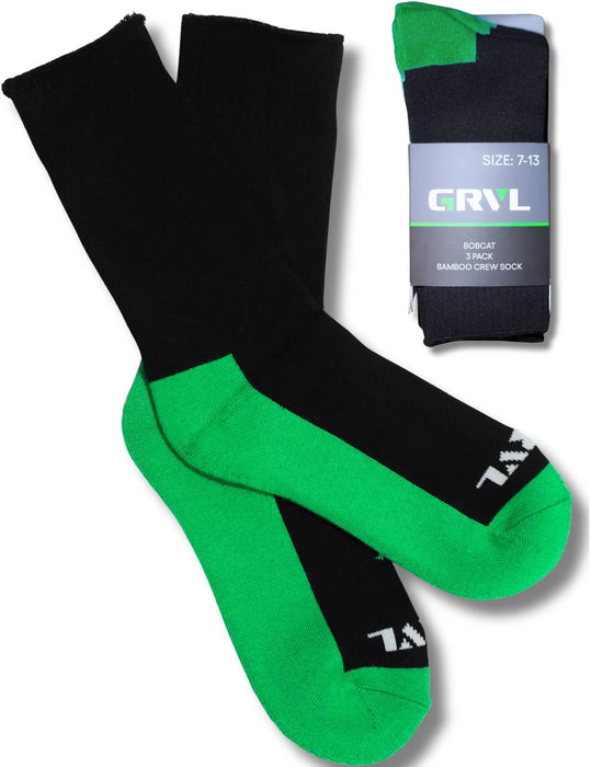 GRVL - S3 BAMBOO 3 PACK Crew Socks BLACK