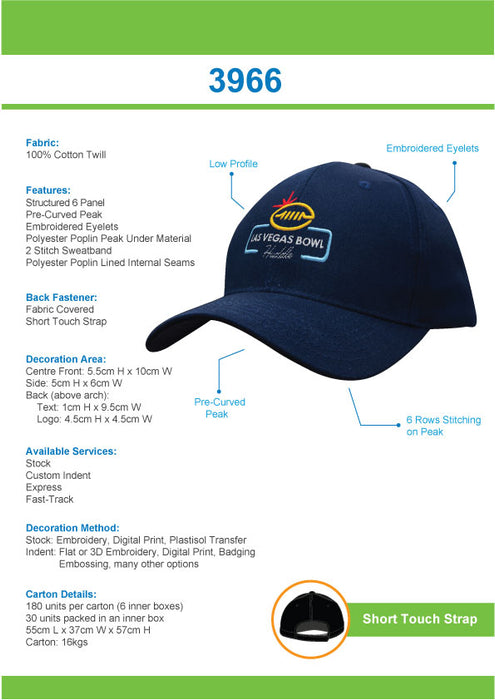Cotton Twill Cap || 3966