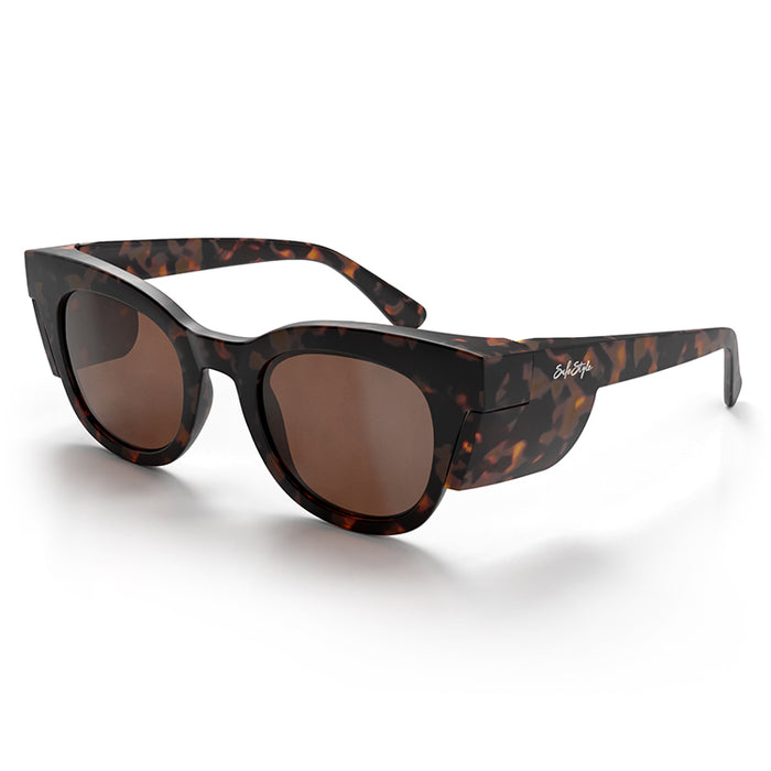 SAFESTYLE Harps Matte Tort Frame Brown Polarised Lens