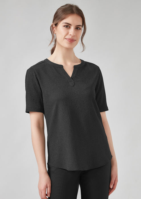 Biz Corporate RU568LS Ruché Womens Short Sleeve Shirt