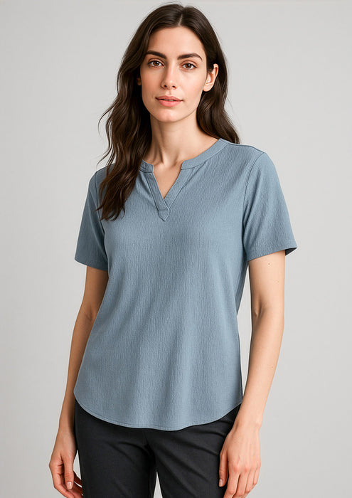 Biz Corporate RU568LS Ruché Womens Short Sleeve Shirt