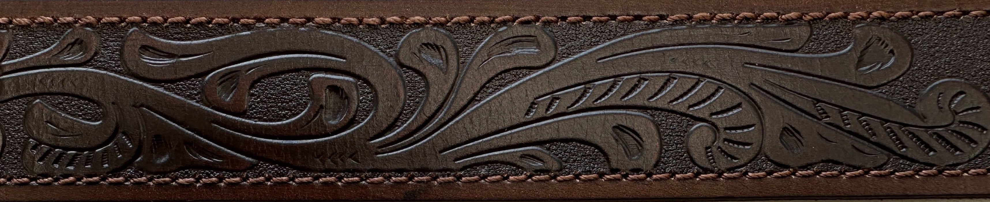 Ritemate RMPW004 Pilbara Western Dress Buckle Tooled Leather Belt
