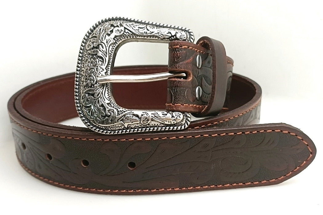 Ritemate RMPW004 Pilbara Western Dress Buckle Tooled Leather Belt