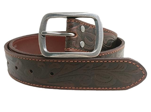 Ritemate RMPW005 Pilbara Western Oval Buckle Tooled Leather Belt