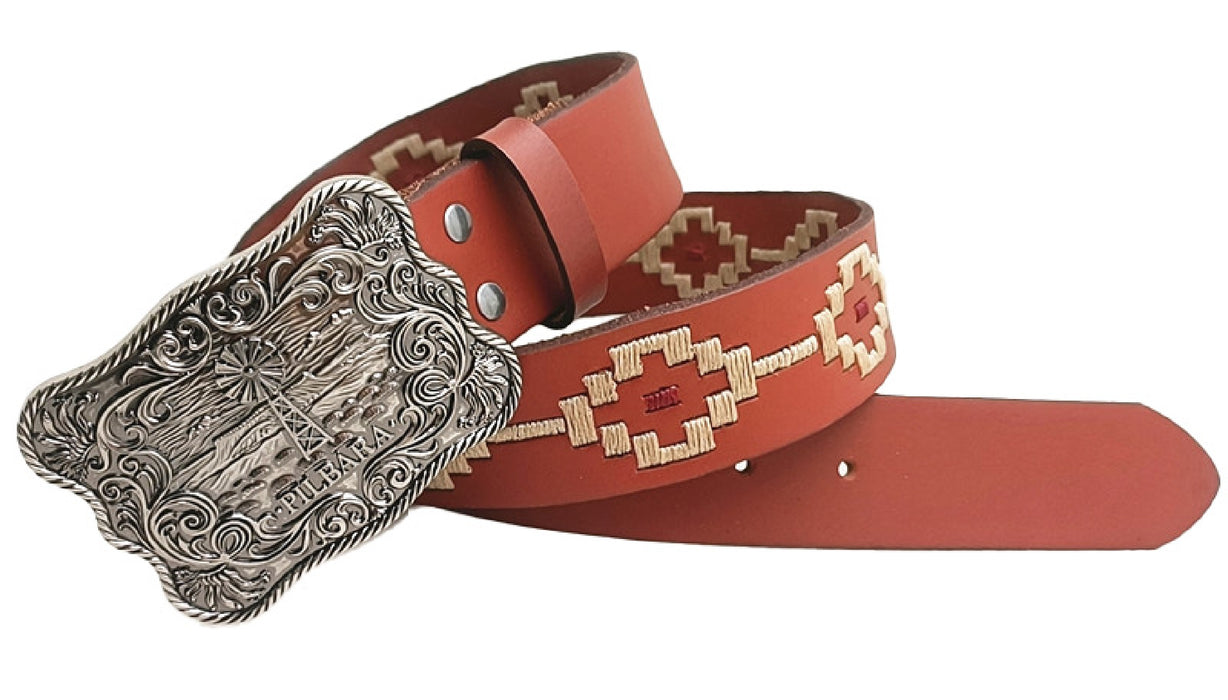 Ritemate RMPW006 Pilbara Western Rodeo Buckle Navajo Leather Belt