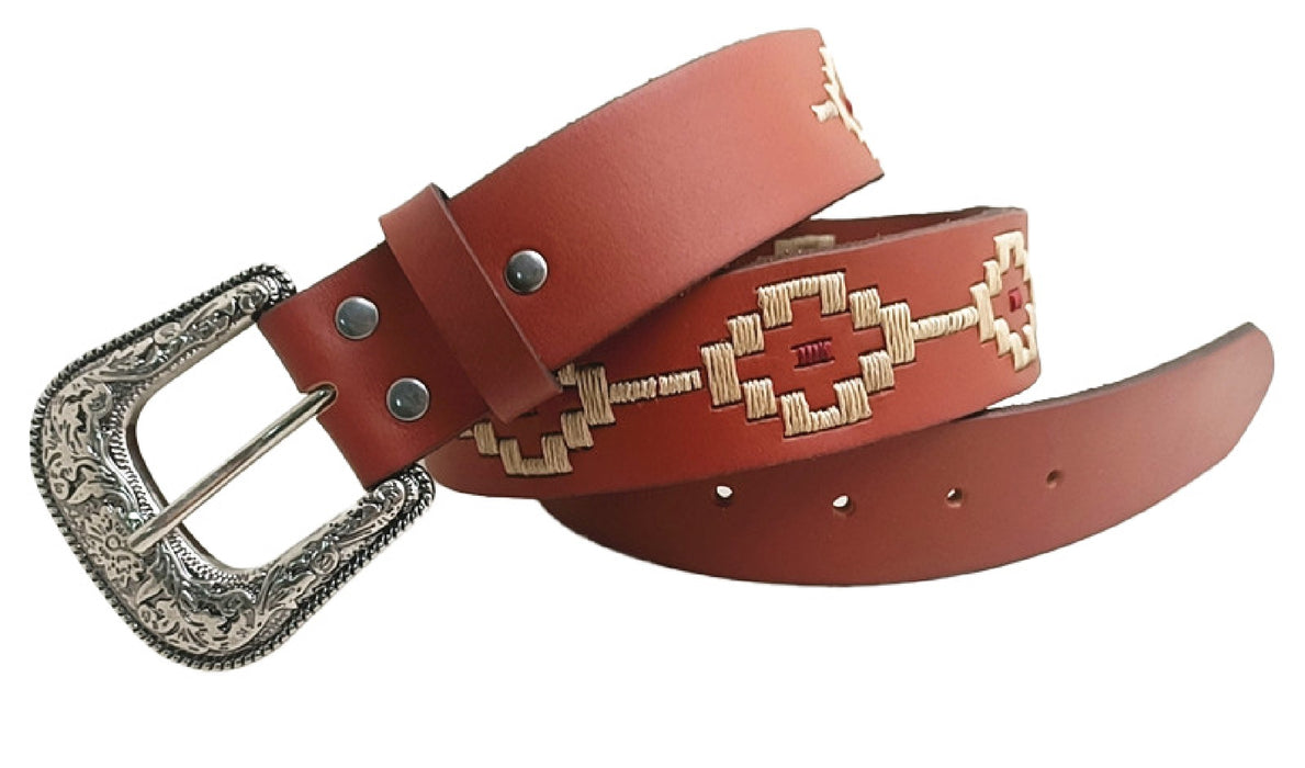 Ritemate RMPW007 Pilbara Western Dress Buckle Navajo Leather Belt