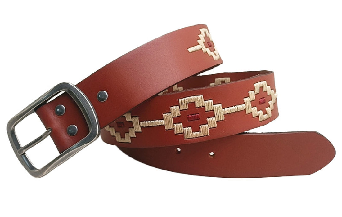 Ritemate RMPW008 Pilbara Western Oval Buckle Navajo Leather Belt