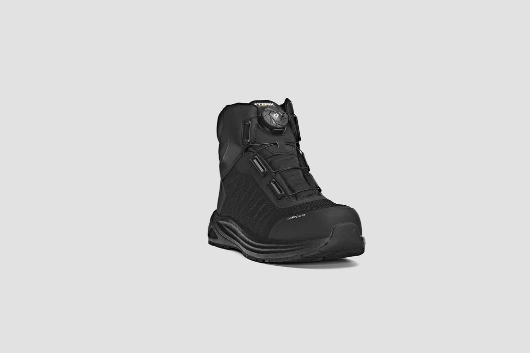 Syzmik ZFF501 UltraLite Mid Cut Black Freelock Boa Shoe
