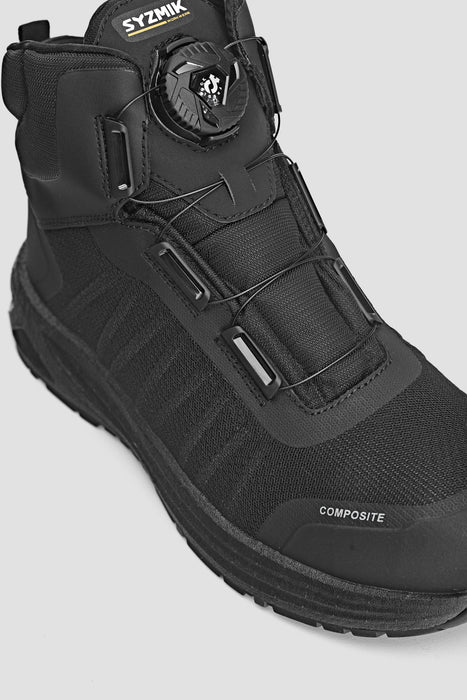 Syzmik ZFF501 UltraLite Mid Cut Black Freelock Boa Shoe