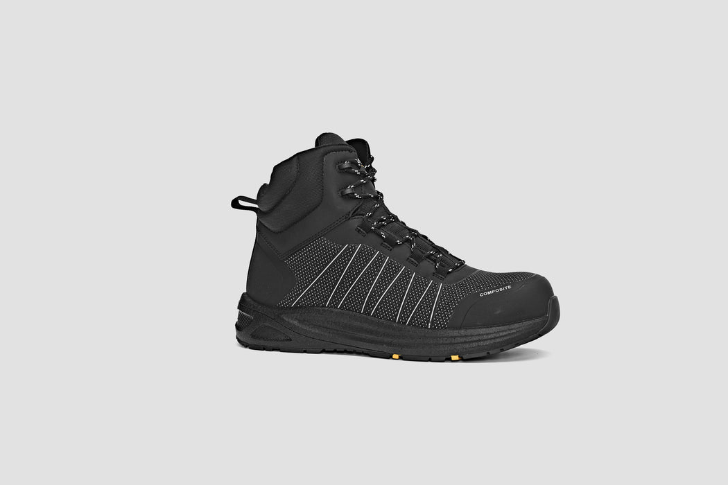Syzmik ZFL502 UltraLite Mid Cut Zip Black Reflective