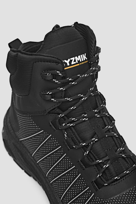 Syzmik ZFL502 UltraLite Mid Cut Zip Black Reflective