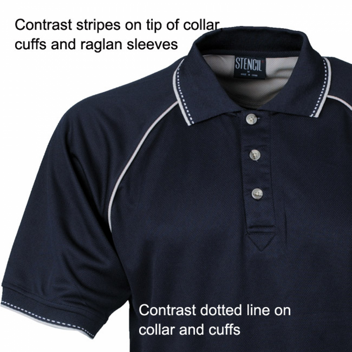 Stencil 1010 Original Cool Dry Short Sleeve Polo, high quality affordable uniforms with optional embroidery, screen printing, digital printing, at National Workwear Gold Coast Australia