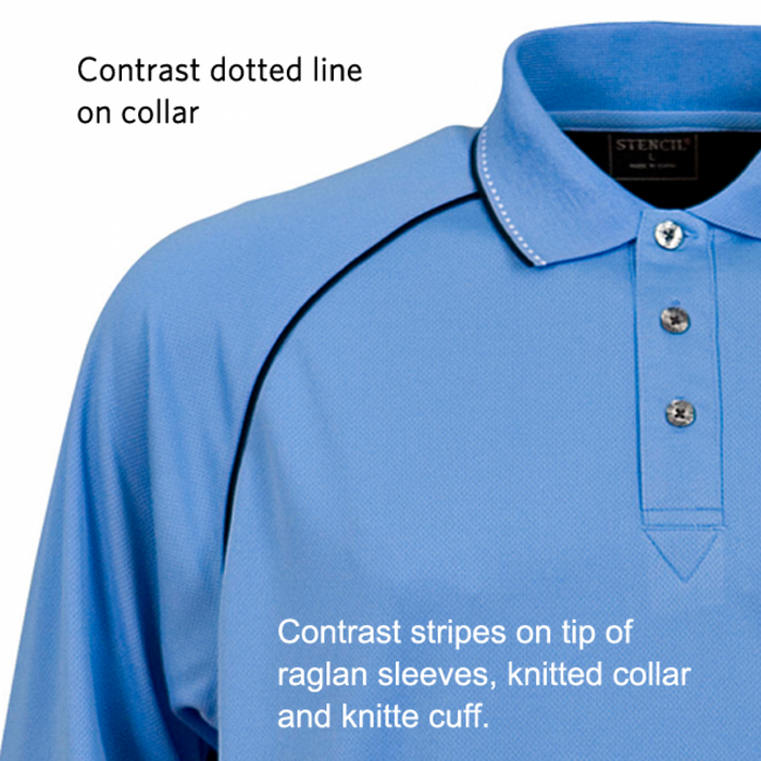 Stencil 1040 Mens Cool Dry Long Sleeve Polo, high quality affordable uniforms with optional embroidery, screen printing, digital printing, at National Workwear Gold Coast Australia