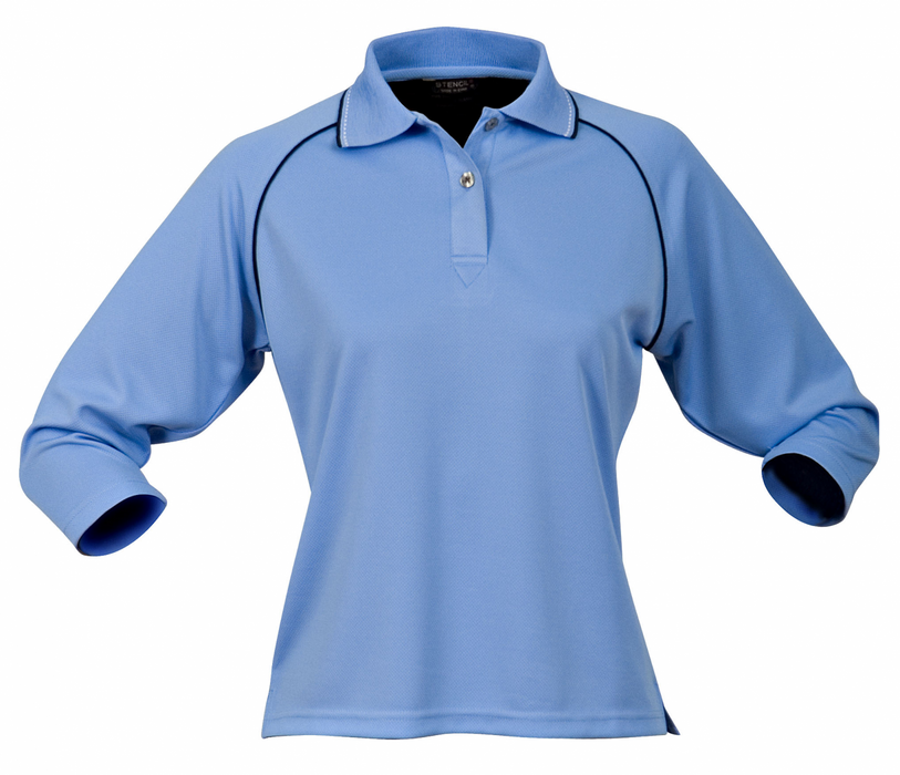 Stencil 1140 Ladies Cool Dry 3/4 Sleeve Polo, high quality affordable uniforms with optional embroidery, screen printing, digital printing, at National Workwear Gold Coast Australia