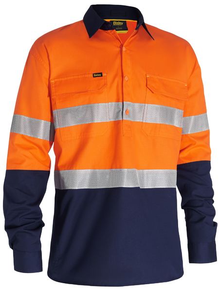Bisley BSC6415T X Airflow Closed Front Taped Hi Vis Ripstop Shirt
