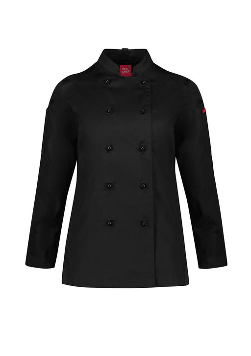 Biz Collection CH230LL Al Dente Womens Chef Jacket, high quality affordable uniforms with optional embroidery, screen printing, digital printing at National Workwear Gold Coast Australia