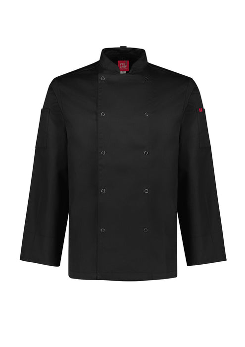 Biz Collection CH232ML Zest Mens L/S Chef Jacket, high quality affordable uniforms with optional embroidery, screen printing, digital printing at National Workwear Gold Coast Australia