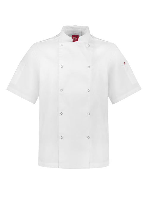 Biz Collection CH232MS Zest Mens S/S Chef Jacket, high quality affordable uniforms with optional embroidery, screen printing, digital printing at National Workwear Gold Coast Australia