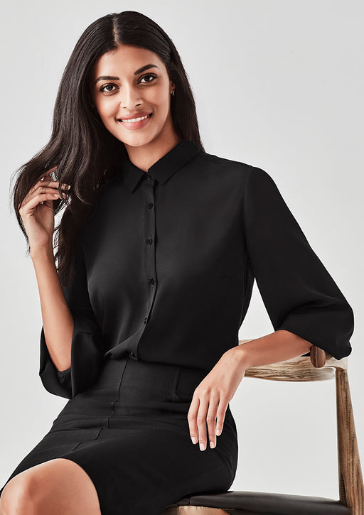 Biz Corporates RB965LT Lucy Ladies 3/4 Sleeve Blouse, corporate workwear and uniforms at National Workwear Gold Coast Australia
