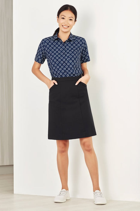 Biz Care - Women's Easy Stretch Daisy Print Short Sleeve Shirt - CS948LS - National Workwear Australia 