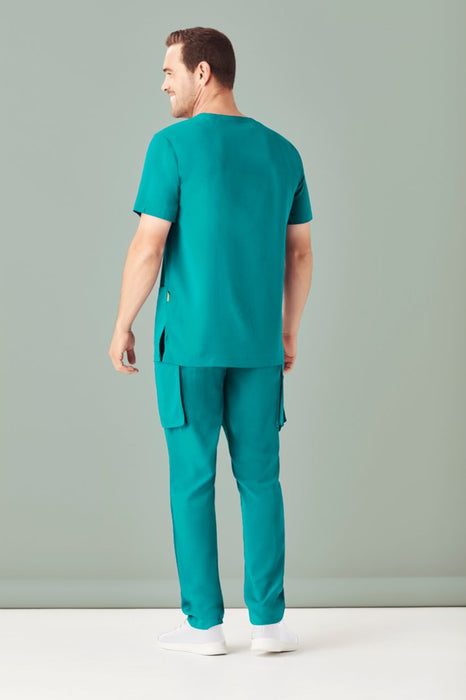 Biz Care CST945MS Mens Avery Poly Elastane Stretch V Neck Scrub Top, high quality affordable scrubs and healthcare uniforms at National Workwear Gold Coast Australia