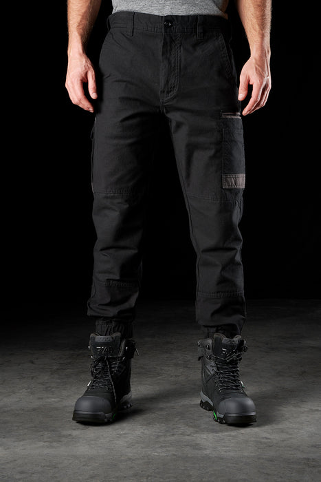 Mens Cargo Work Pants Tactical Tapered Trousers Elastic Cuffed Stretch  Cotton