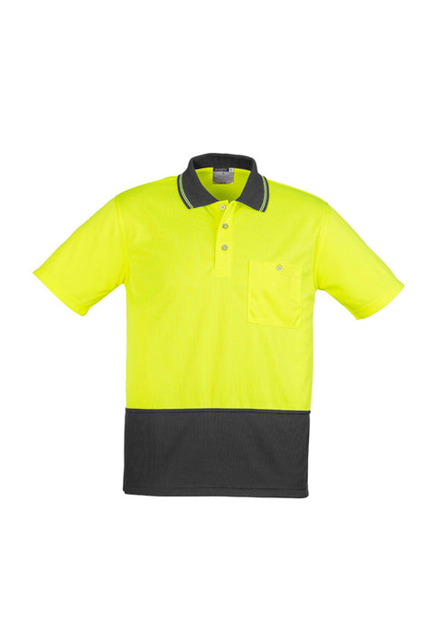 Syzmik Workwear Unisex Hi Vis Basic Spliced Short Sleeve Polo at National Workwear Gold Coast Australia.